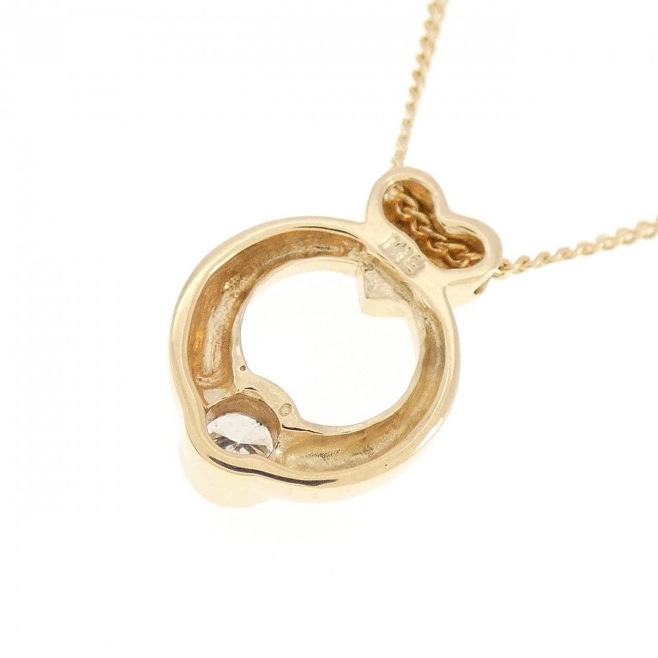 K18YG ハート ダイヤモンド ネックレス 0.11CT