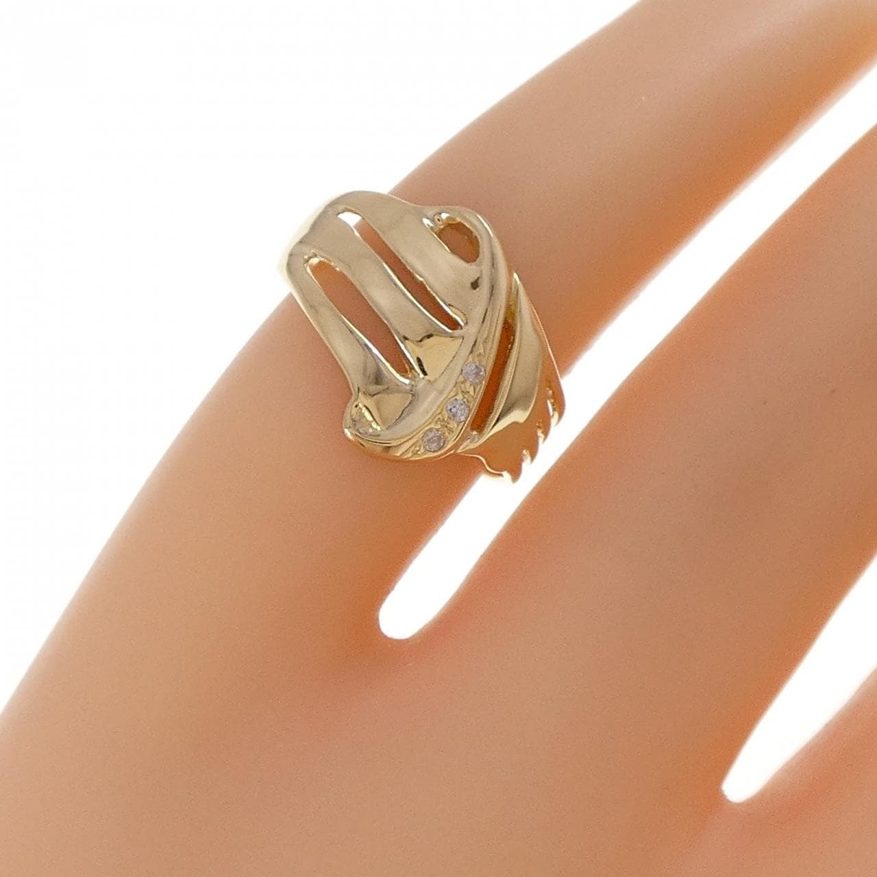 K18YG ダイヤモンド ピンキーリング