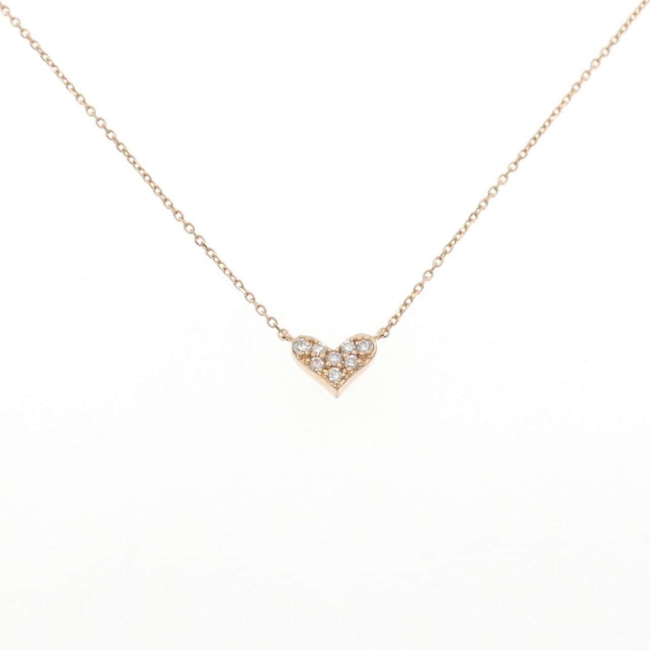 K18PG ハート ダイヤモンド ネックレス 0.08CT