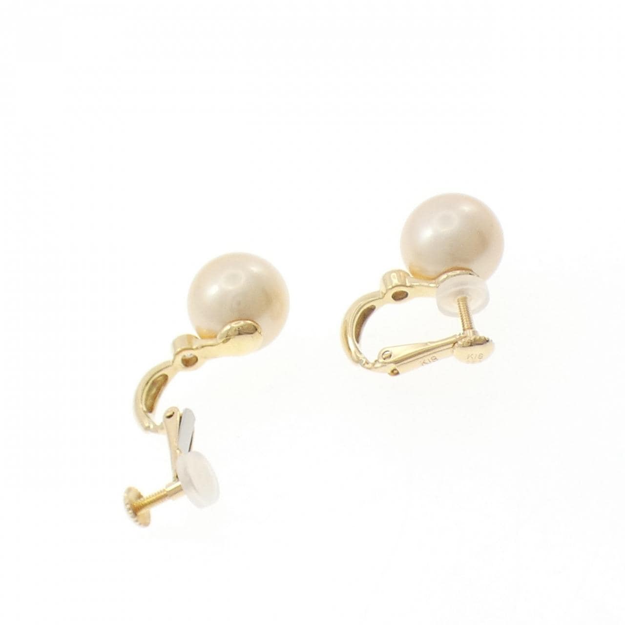 K18YG 白蝶パール イヤリング 10.3mm