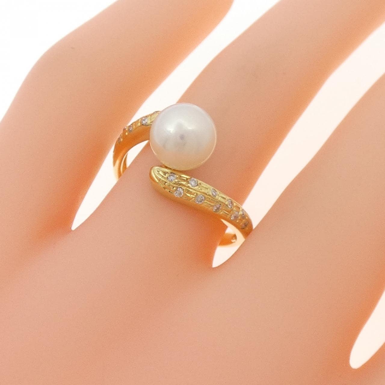 K18YG Akoya pearl ring 7.3mm