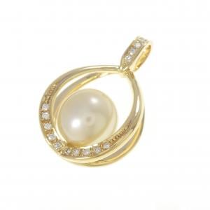 K18YG 白蝶パール ペンダント 12mm