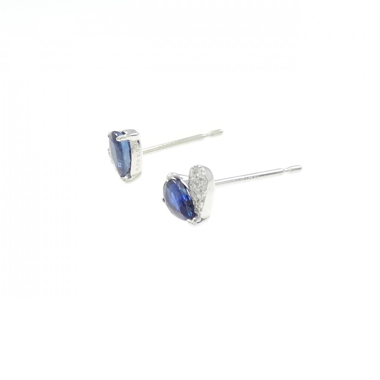 【新品】PT900 ハート サファイヤ ピアス 0.54CT