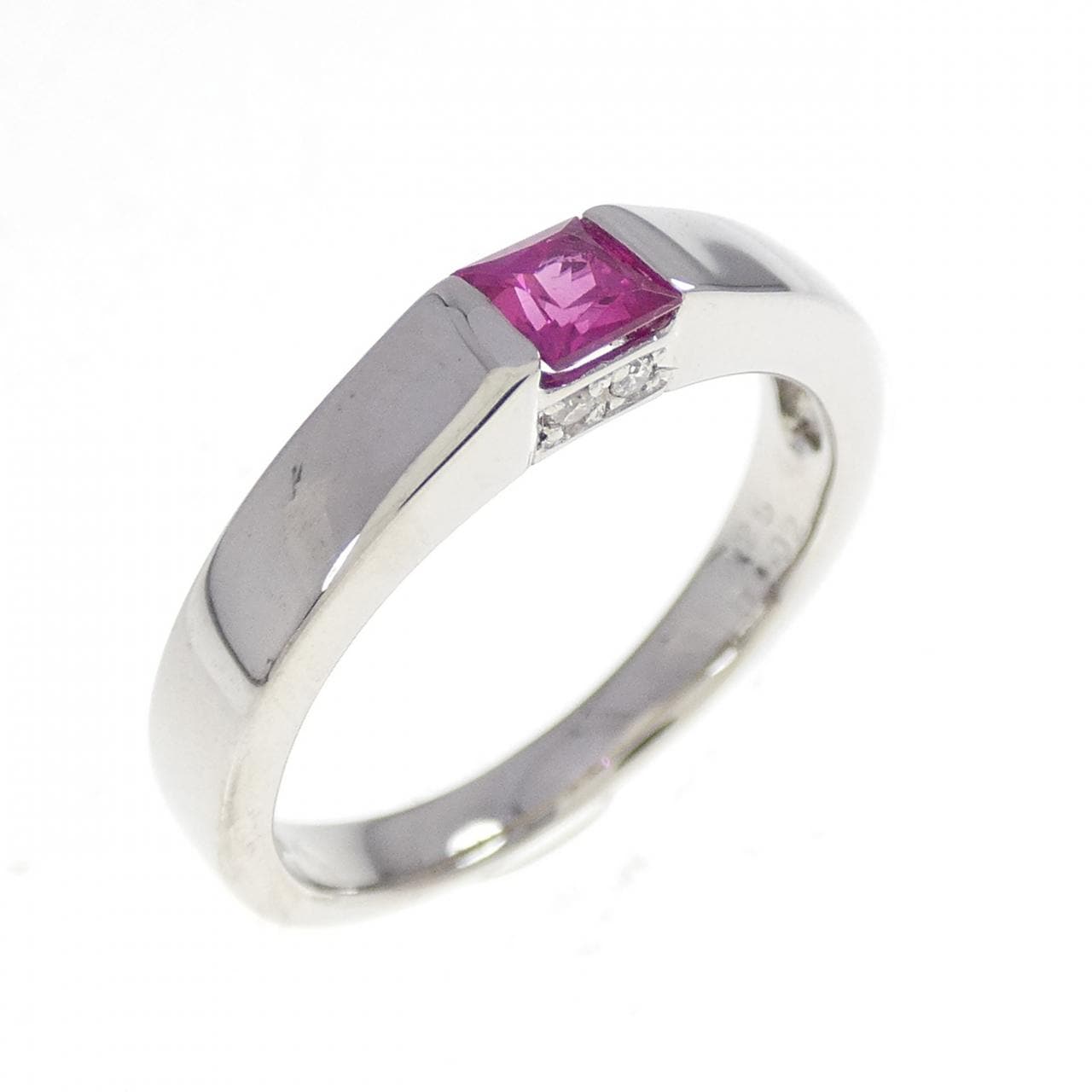 K18WG ルビー リング 0.25CT