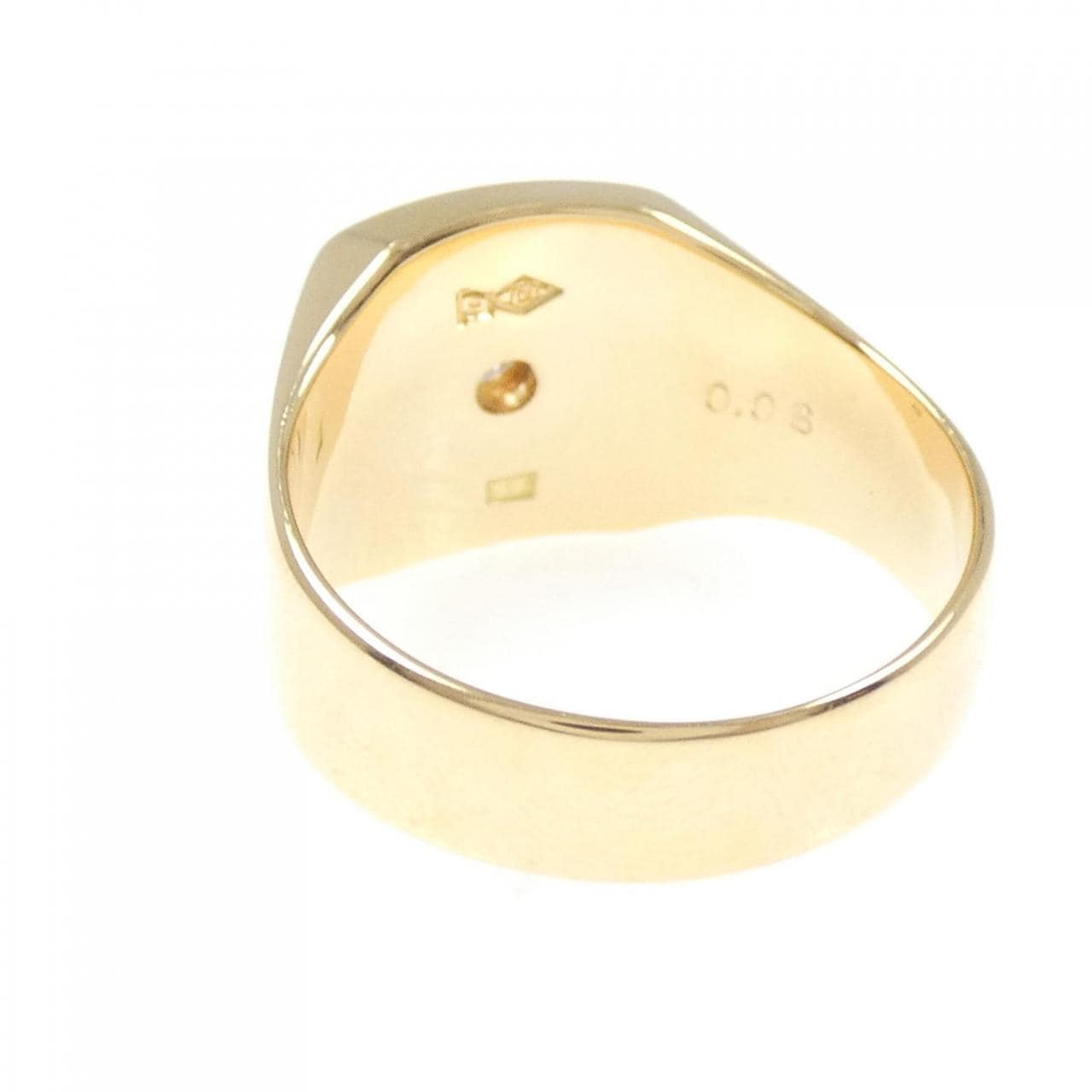 750YG 印台 ダイヤモンド リング 0.06CT