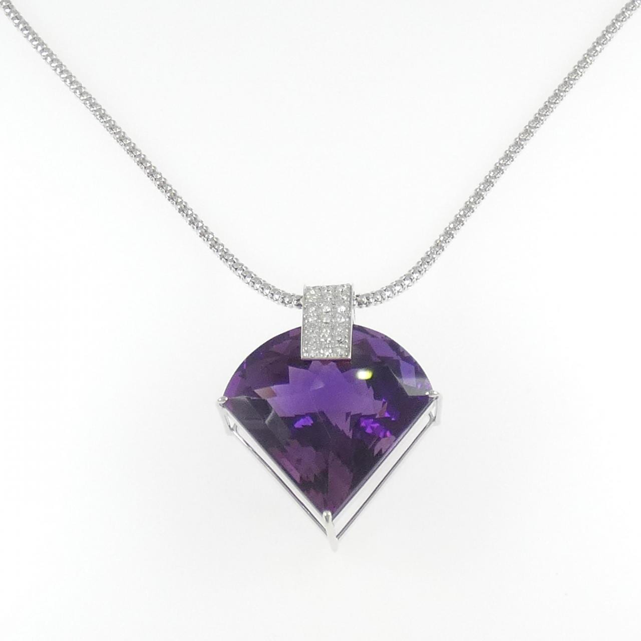 K18WG アメジスト ネックレス 60.68CT