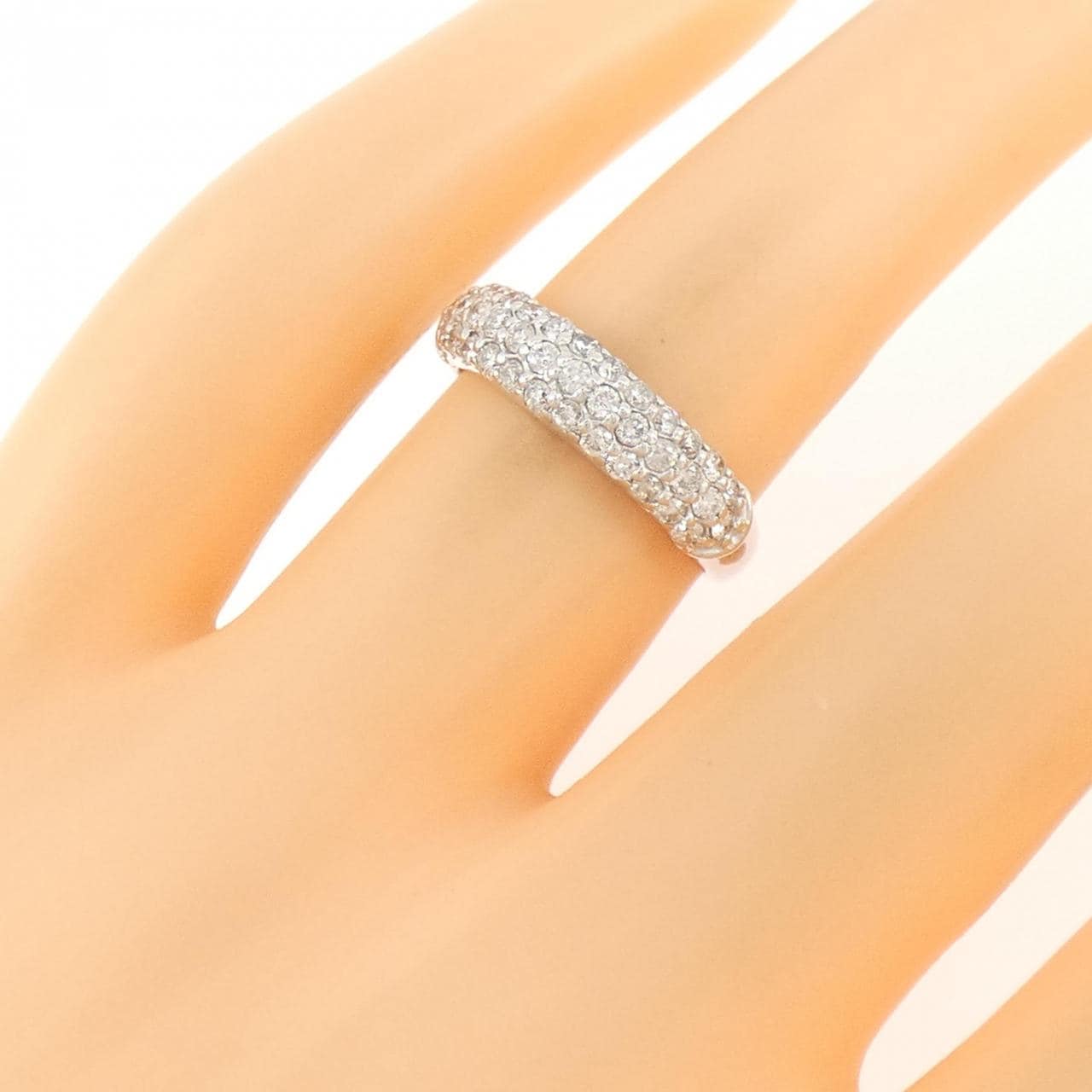 K18WG パヴェ ダイヤモンド リング 0.50CT