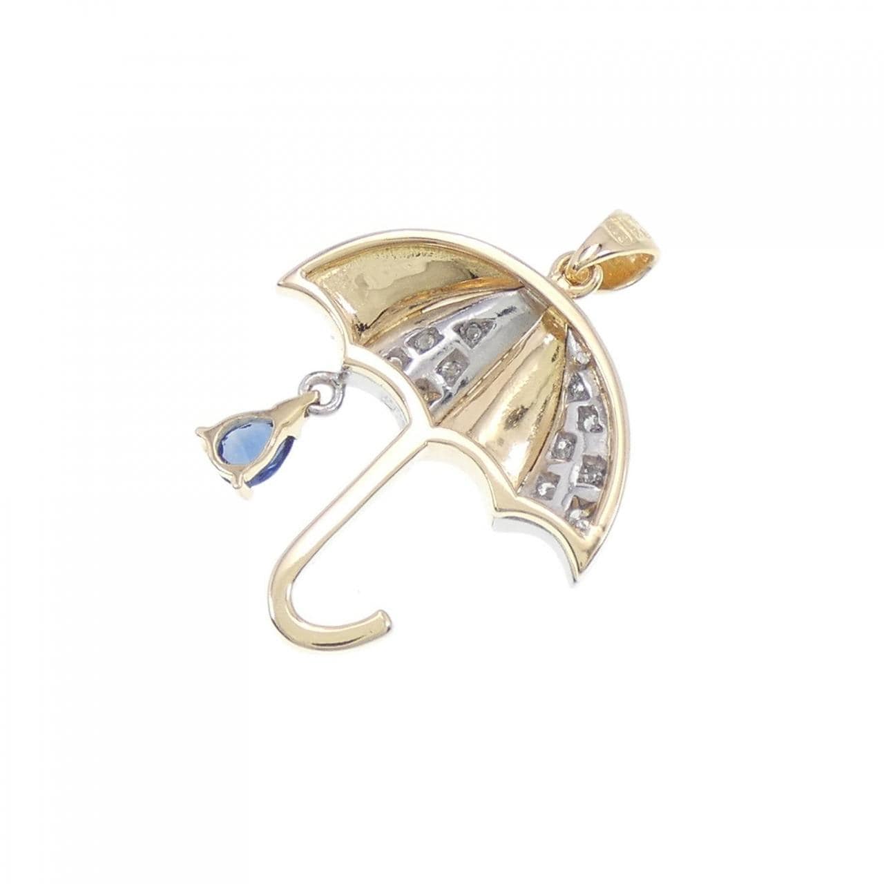 K18YG/PT umbrella sapphire pendant