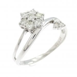 K18WG フラワー ダイヤモンド リング 0.51CT