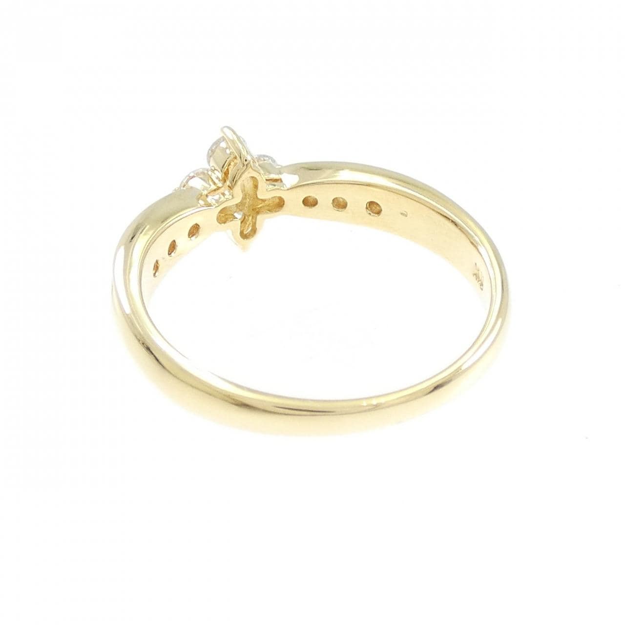 K18YG フラワー ダイヤモンド リング 0.31CT