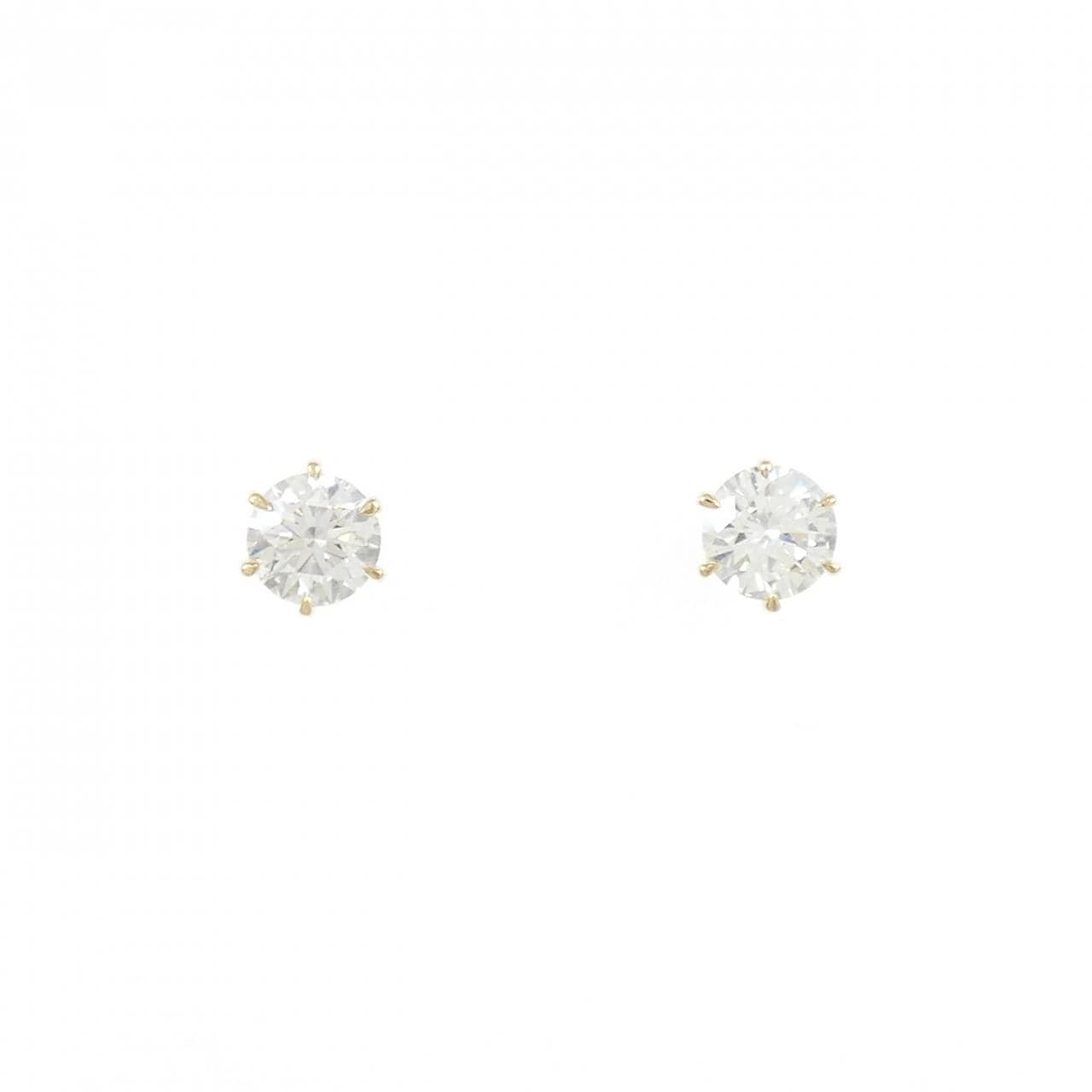 [再加工款] K18YG/ST鑽石耳環 0.322CT 0.326CT H VS2 3EX-EXT