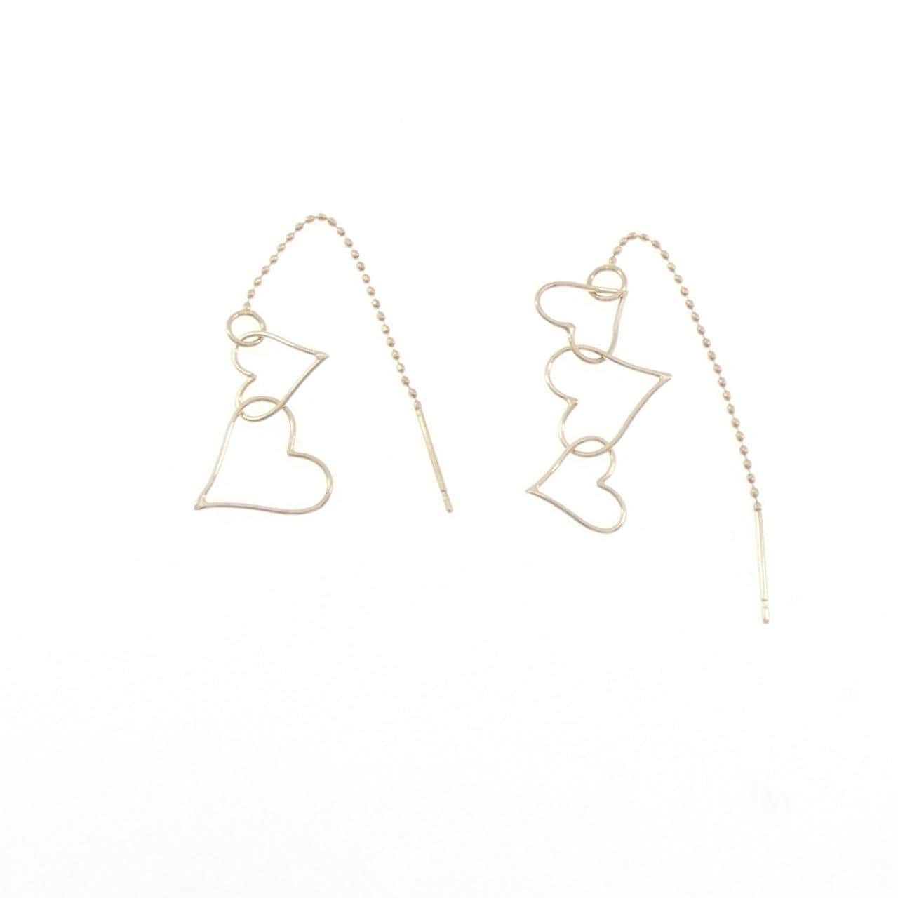 K10YG ハート ピアス