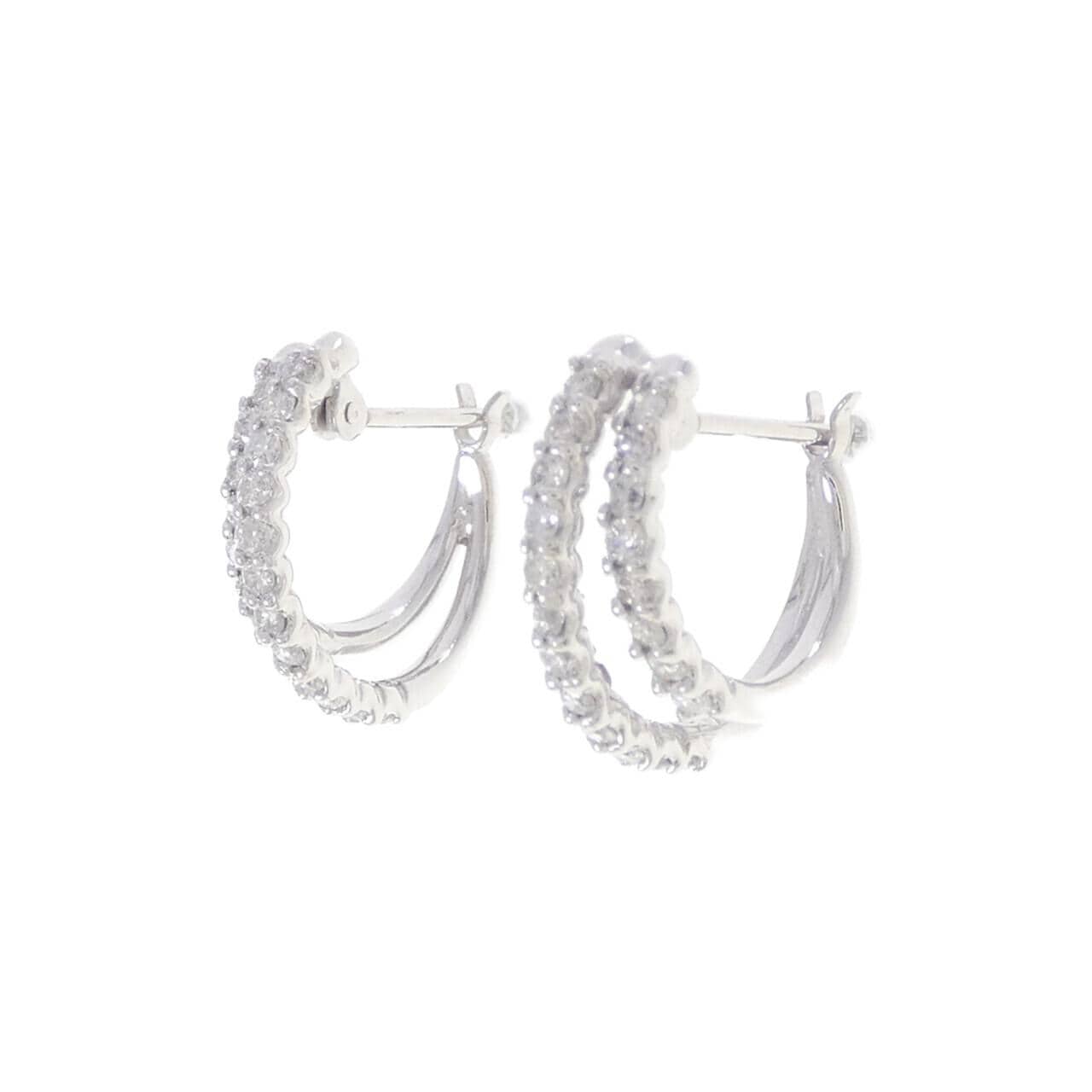 K18WG ダイヤモンド ピアス 0.50CT