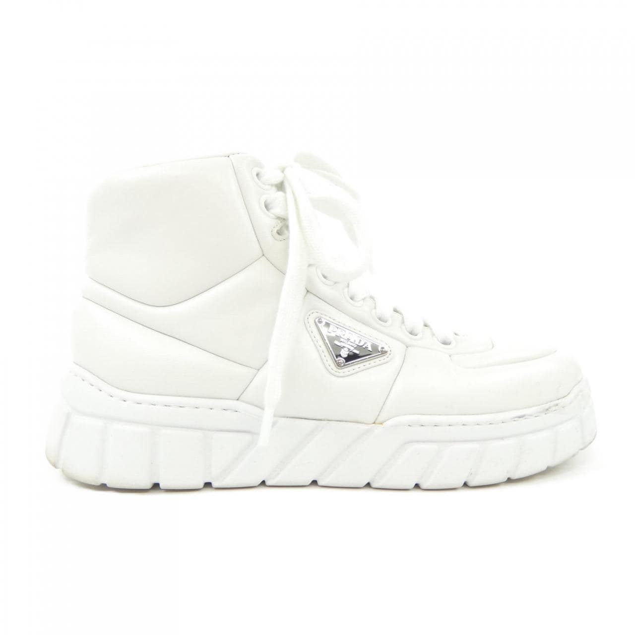 プラダ PRADA パデッドナッパレザー ハイトップ 2TE193 トライアングルロゴ スニーカー