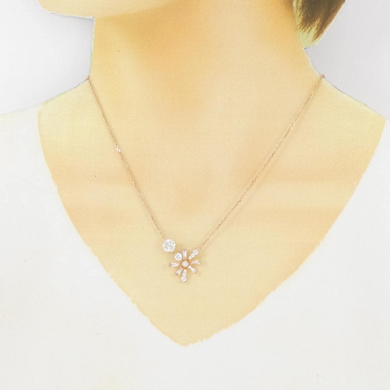 K18PG ダイヤモンド ネックレス 0.80CT