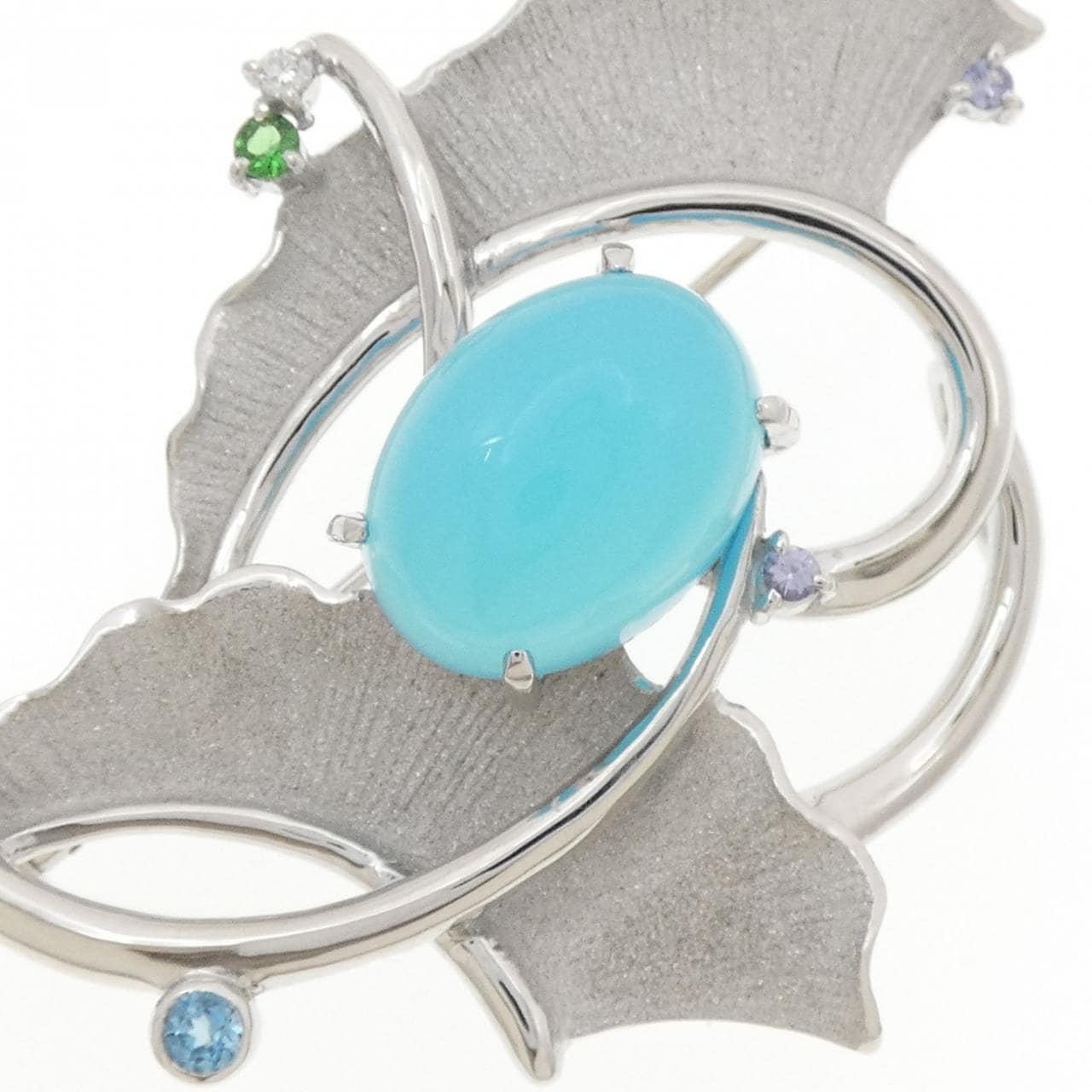 タムラ ムネタカ カラーストーン ブローチ