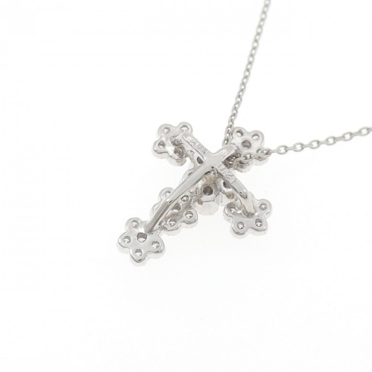 PT900/PT850 フラワー ダイヤモンド ネックレス 0.21CT