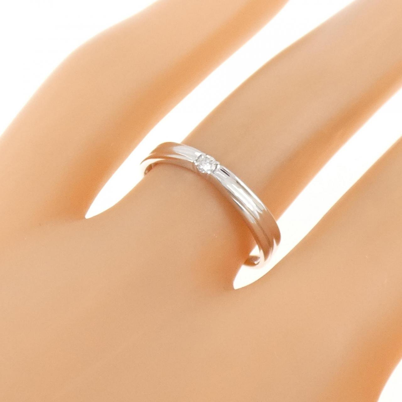 K18WG ソリティア ダイヤモンド リング 0.04CT