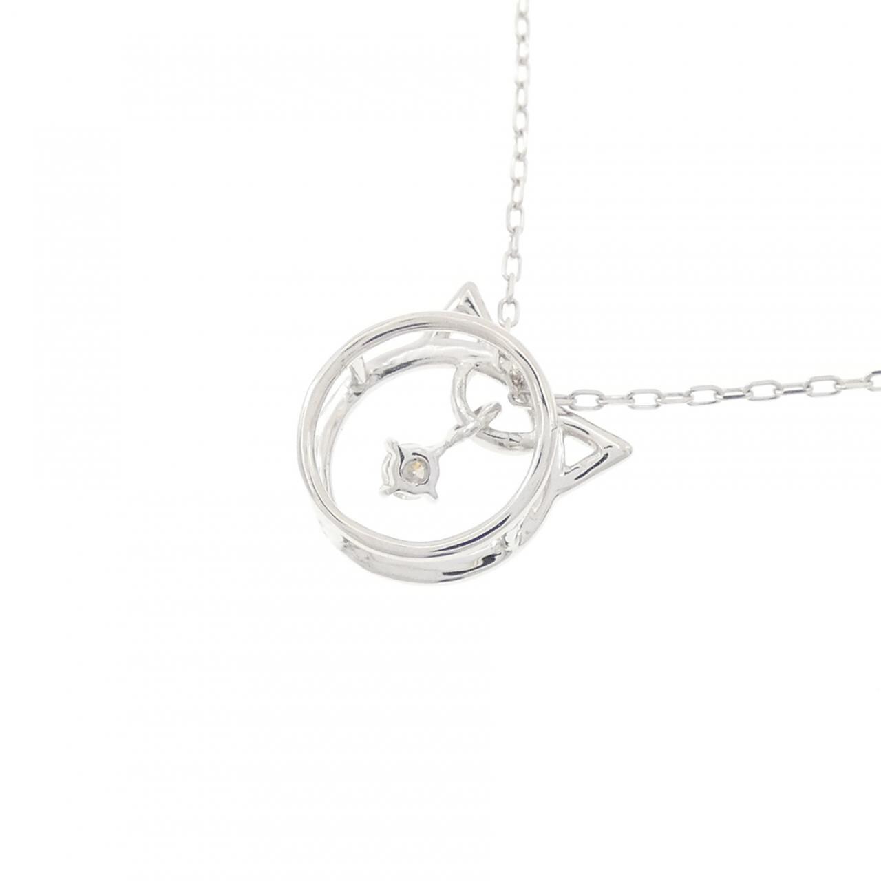 K10WG キャット ダイヤモンド ネックレス 0.03CT