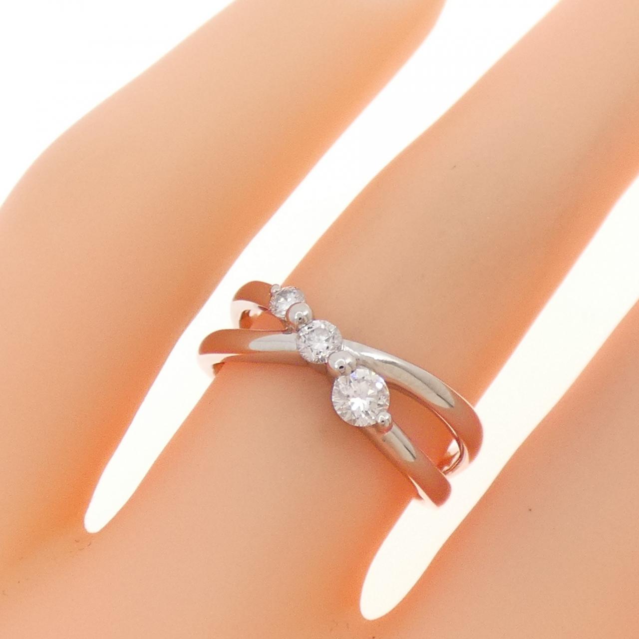 PT900 スリーストーン ダイヤモンド リング 0.50CT