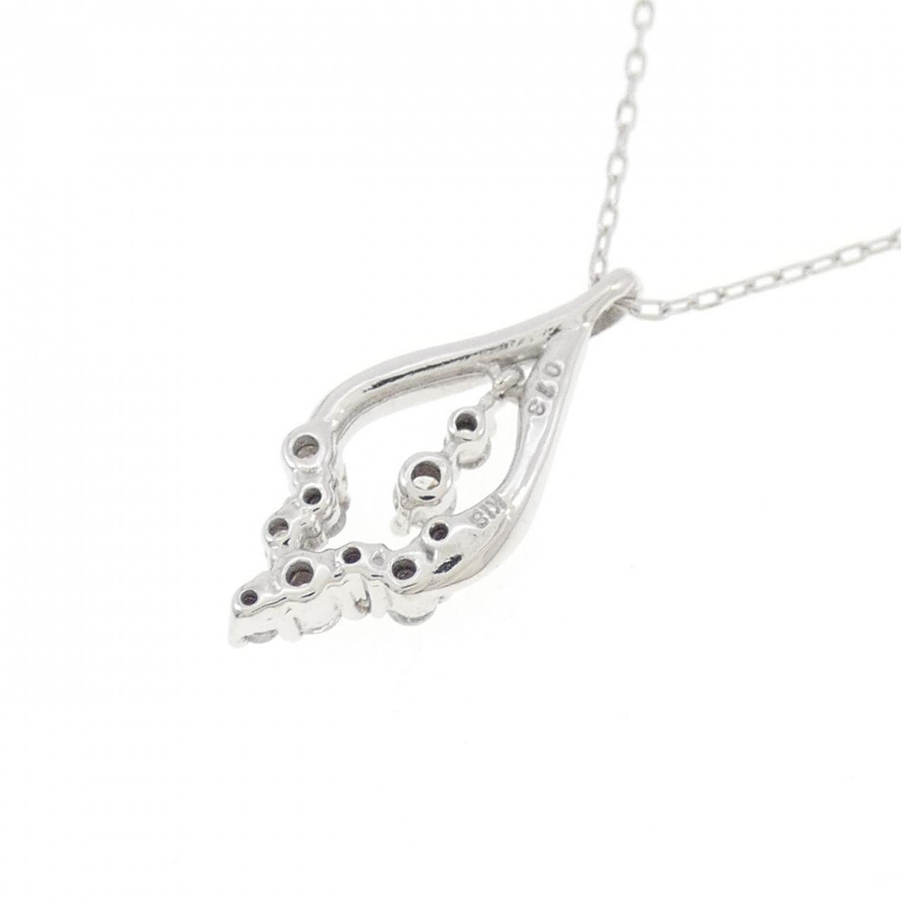 K18WG ダイヤモンド ネックレス 0.13CT