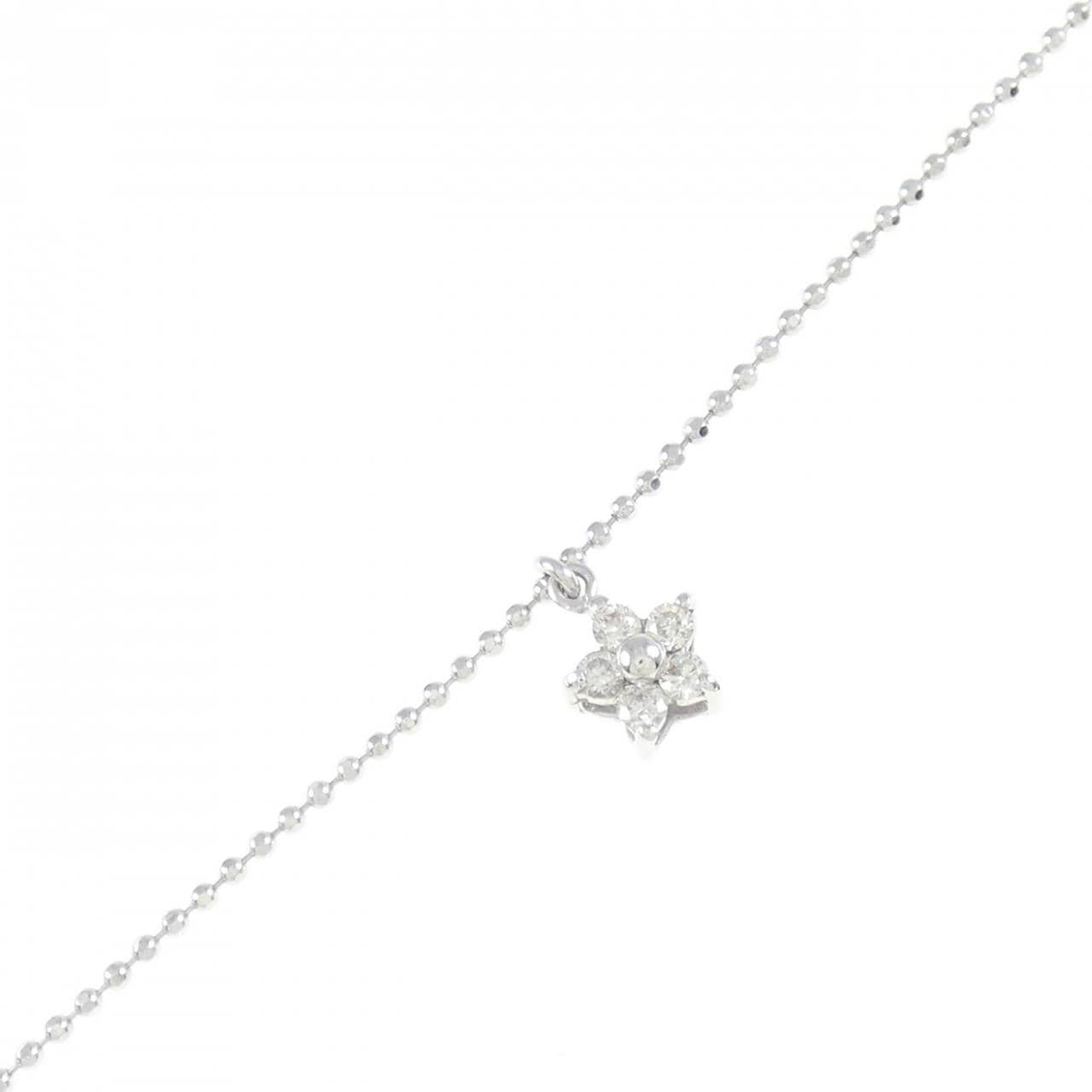 K18WG 花形鑽石手鍊 0.10CT