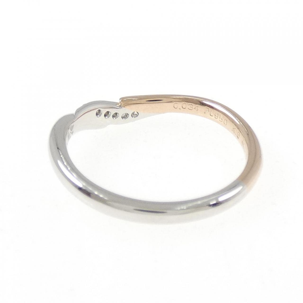PT950/K18PG ダイヤモンド リング 0.034CT
