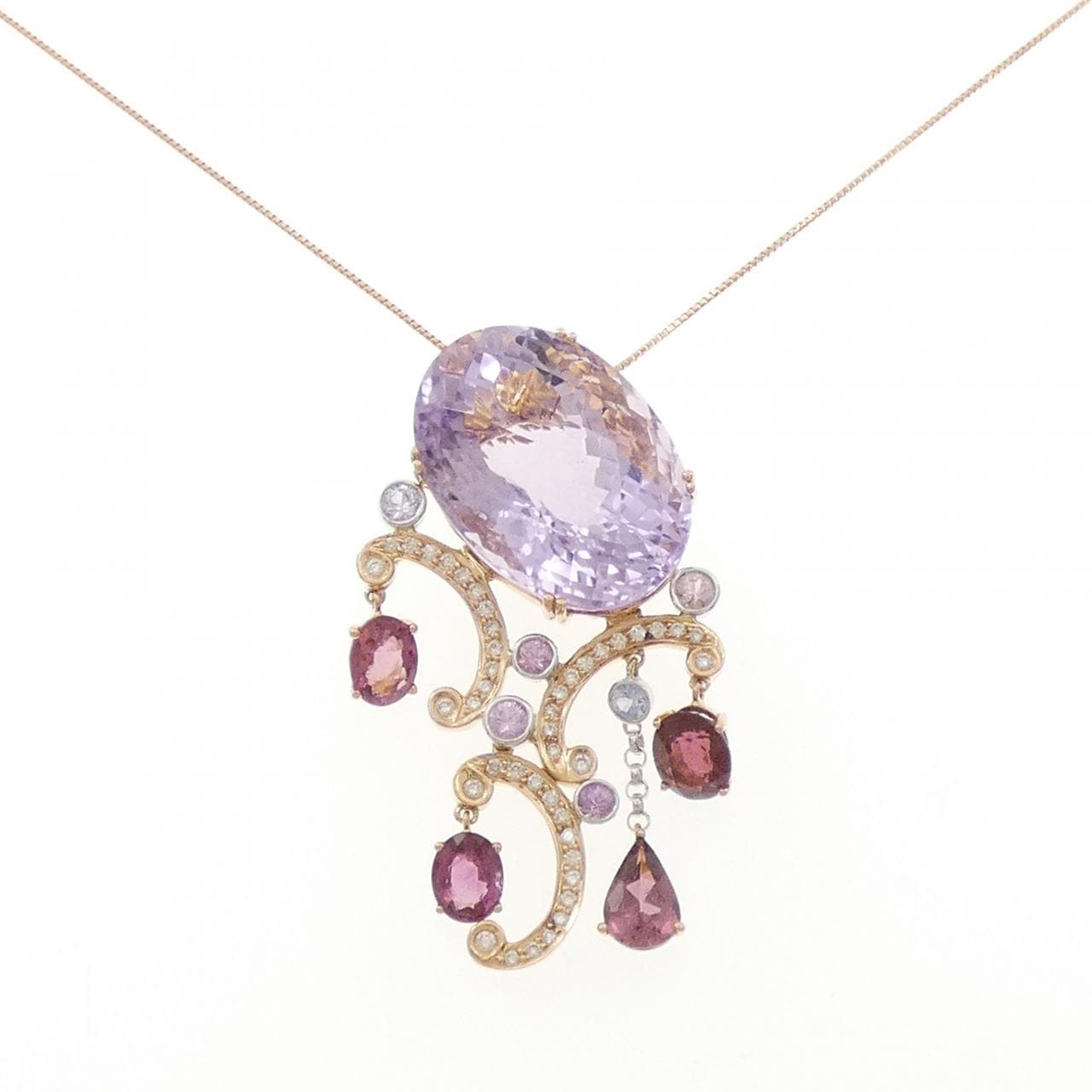 K18PG/K18WG カラーストーン ネックレス