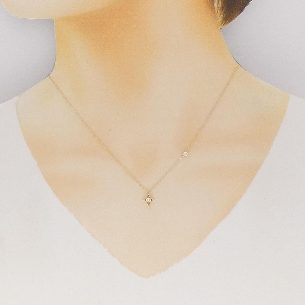 K18YG ダイヤモンド ネックレス 0.13CT