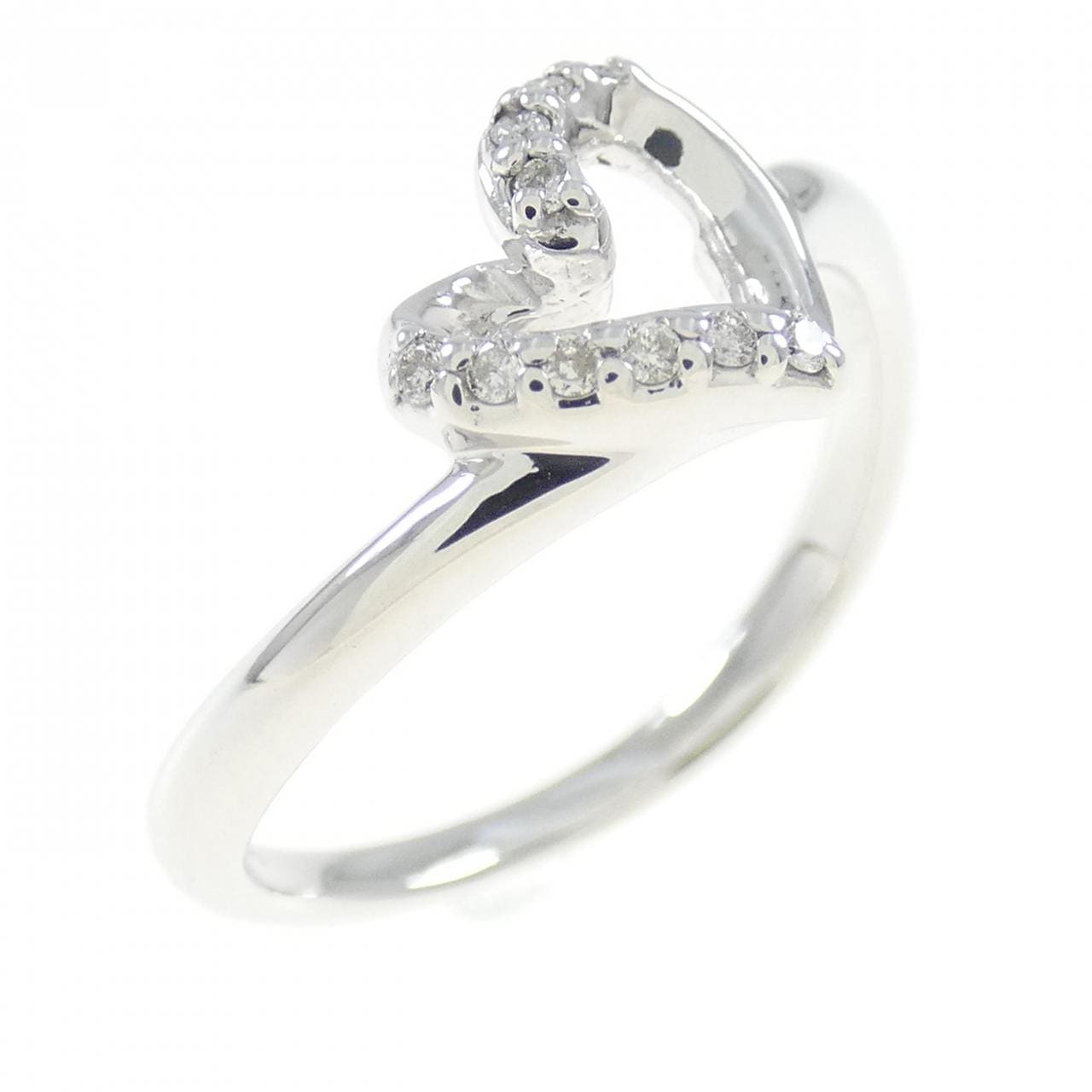 K18WG ハート ダイヤモンド リング 0.05CT