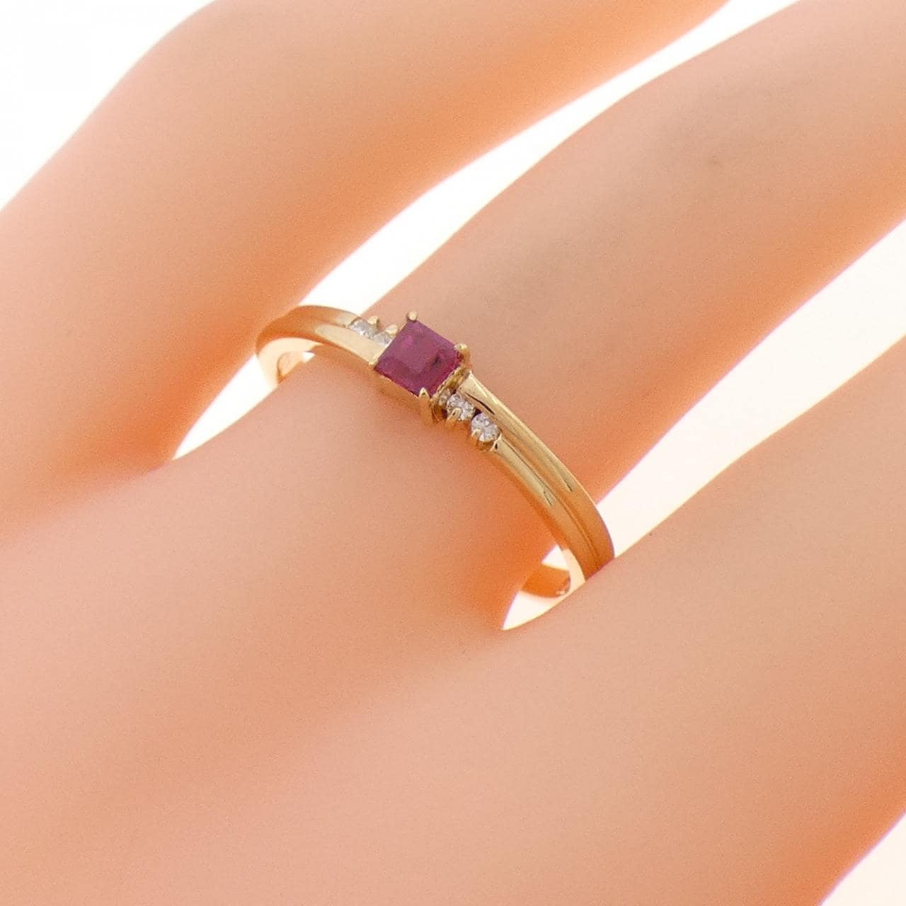 K18YG ルビー リング 0.15CT