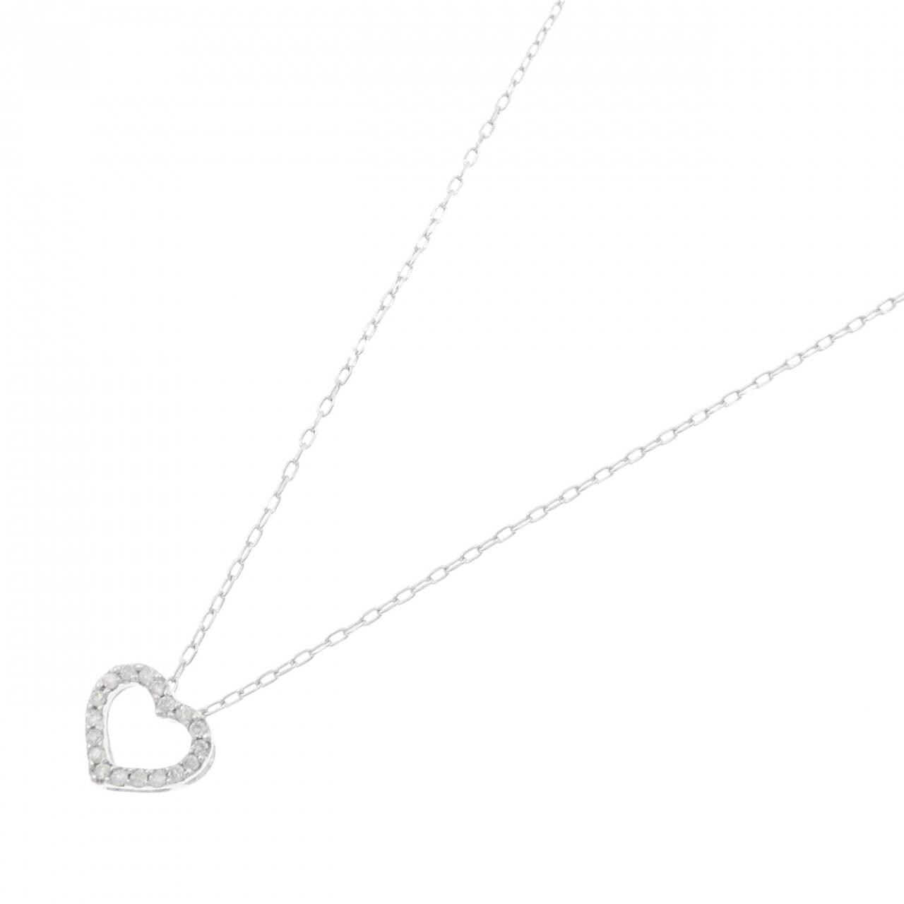 K18WG ハート ダイヤモンド ネックレス 0.10CT
