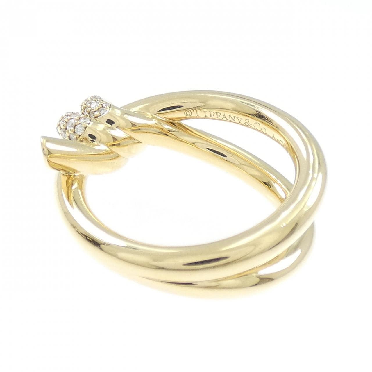 ティファニー ノット ダブル ロウ リング 0.31CT