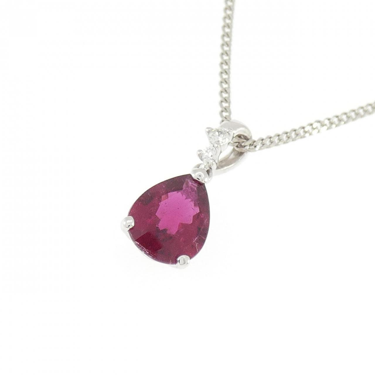 PT900/PT850 ルベライトトルマリン ネックレス 1.11CT