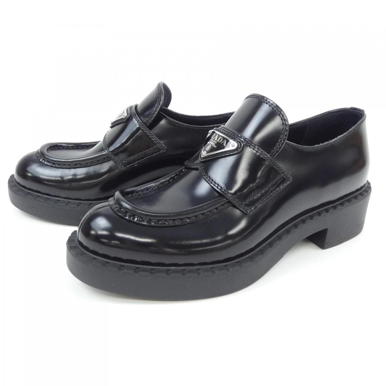 プラダ PRADA チョコレート ローファー トライアングルロゴ 1D246M シューズ