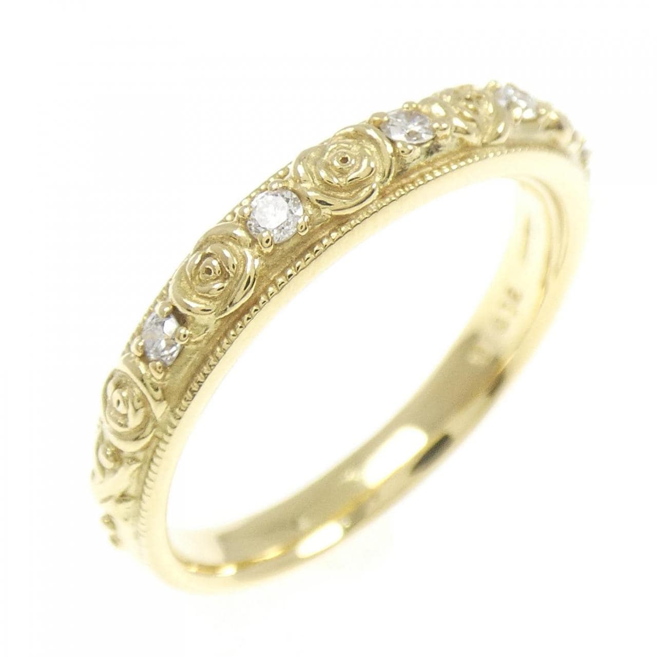 K18YG ローズ ダイヤモンド リング 0.12CT