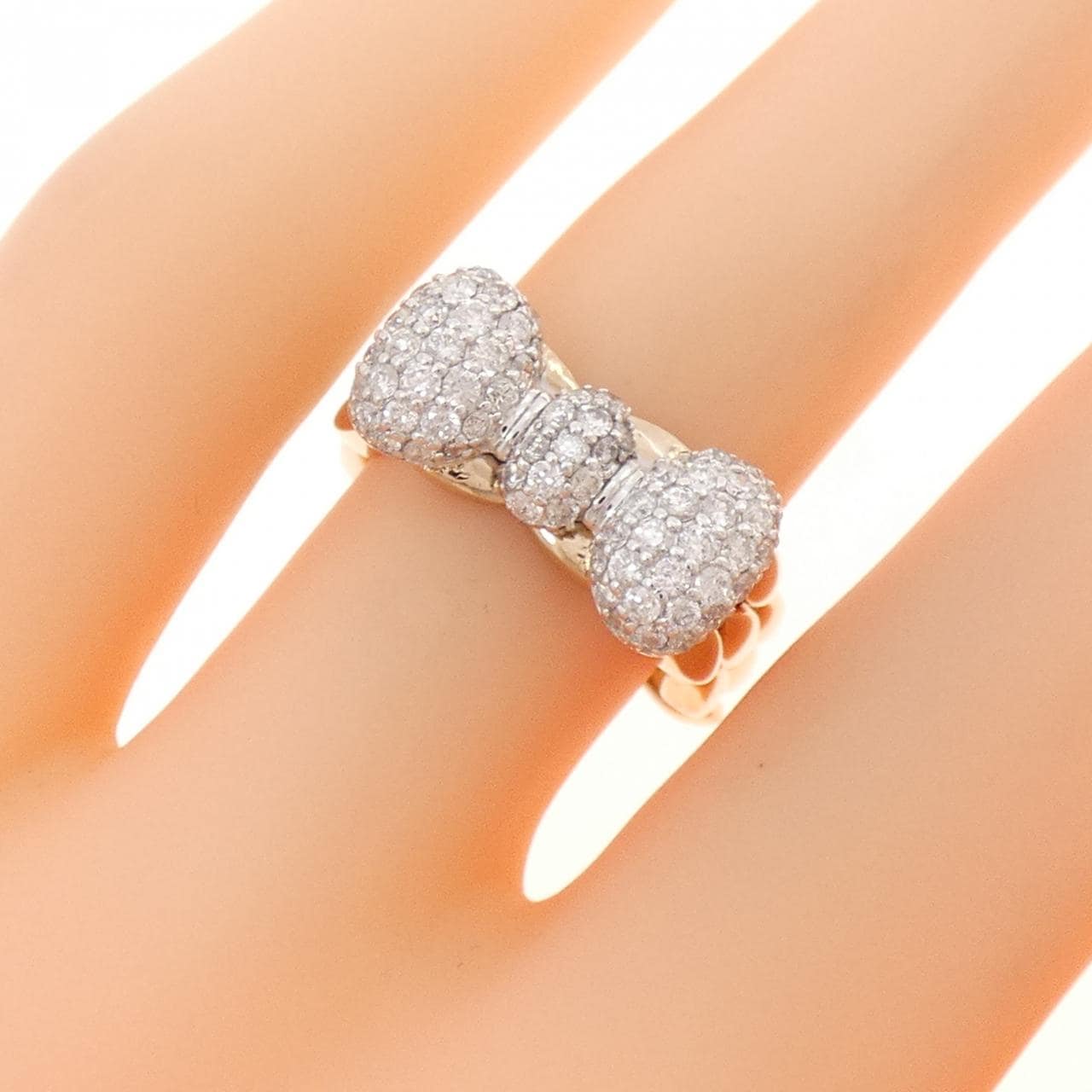 K18PG/K18WG リボン ダイヤモンド リング 0.60CT