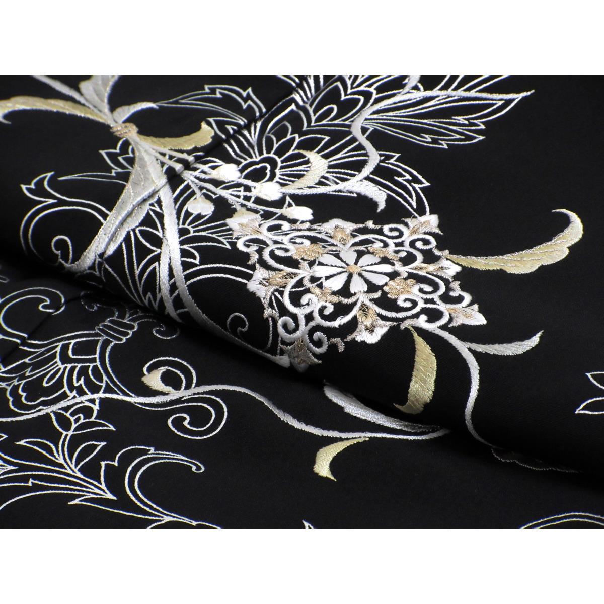 【未使用品】訪問着　銀彩加工　刺繍入り