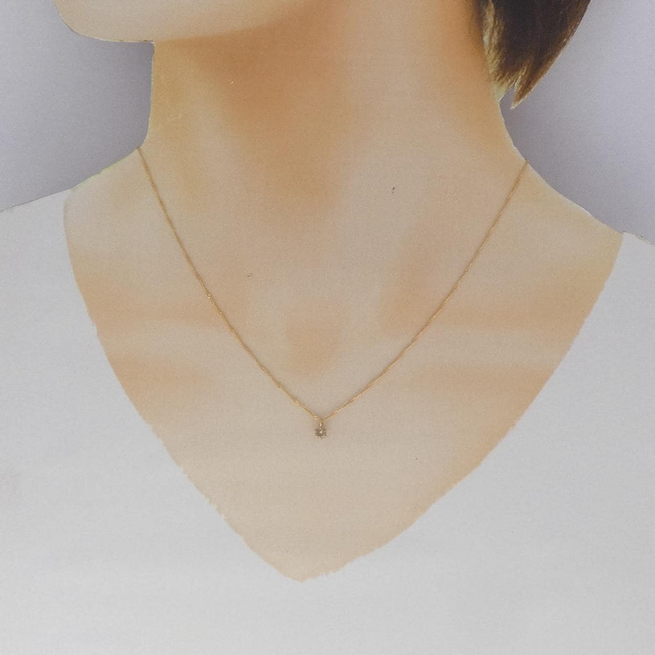 K18YG ダイヤモンド ネックレス 0.1CT