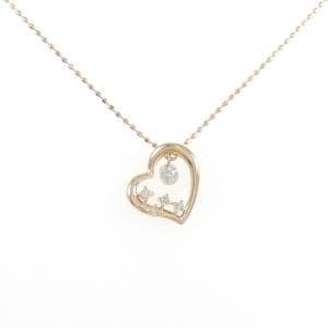 K10PG ハート ダイヤモンド ネックレス 0.14CT