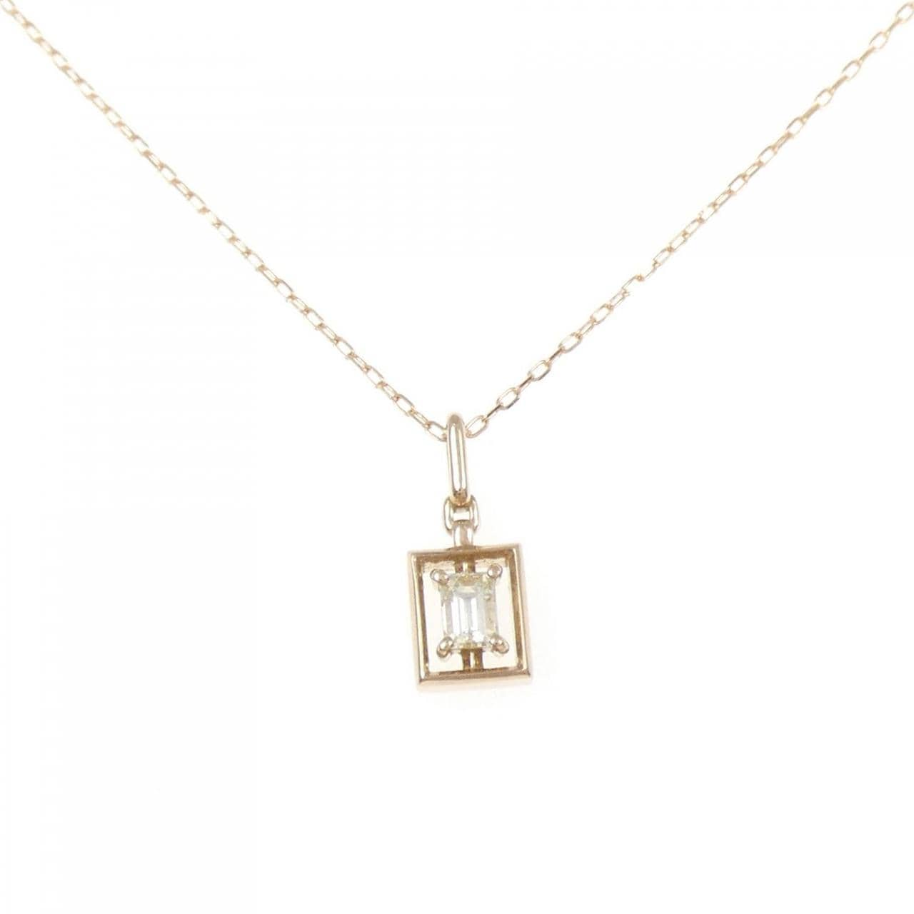 [BRAND NEW] K18PG Diamond necklace 0.10CT