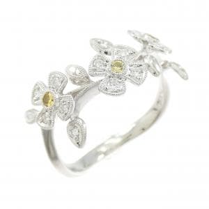 PT900 フラワー サファイヤ リング 0.07CT