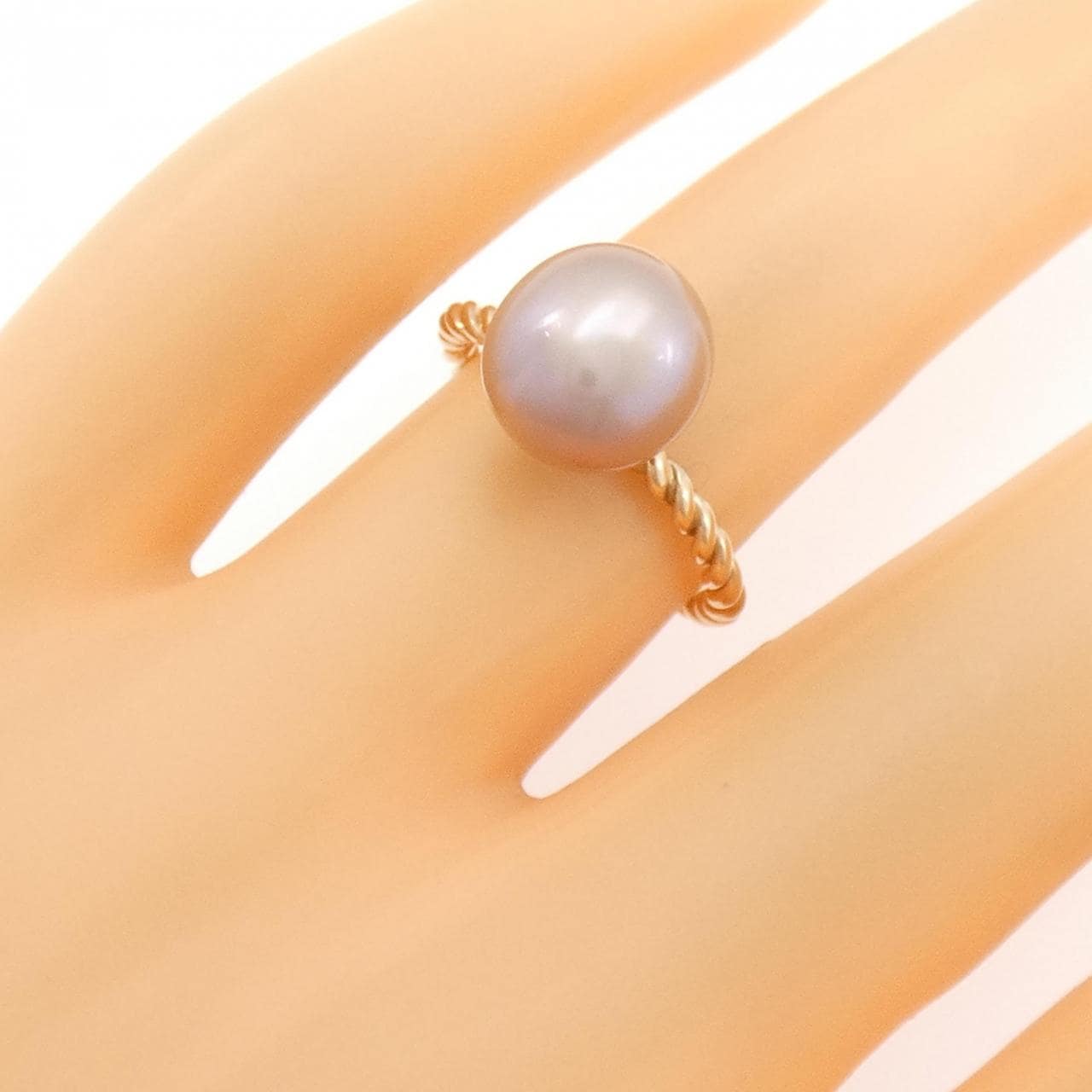 アガット 淡水パール リング