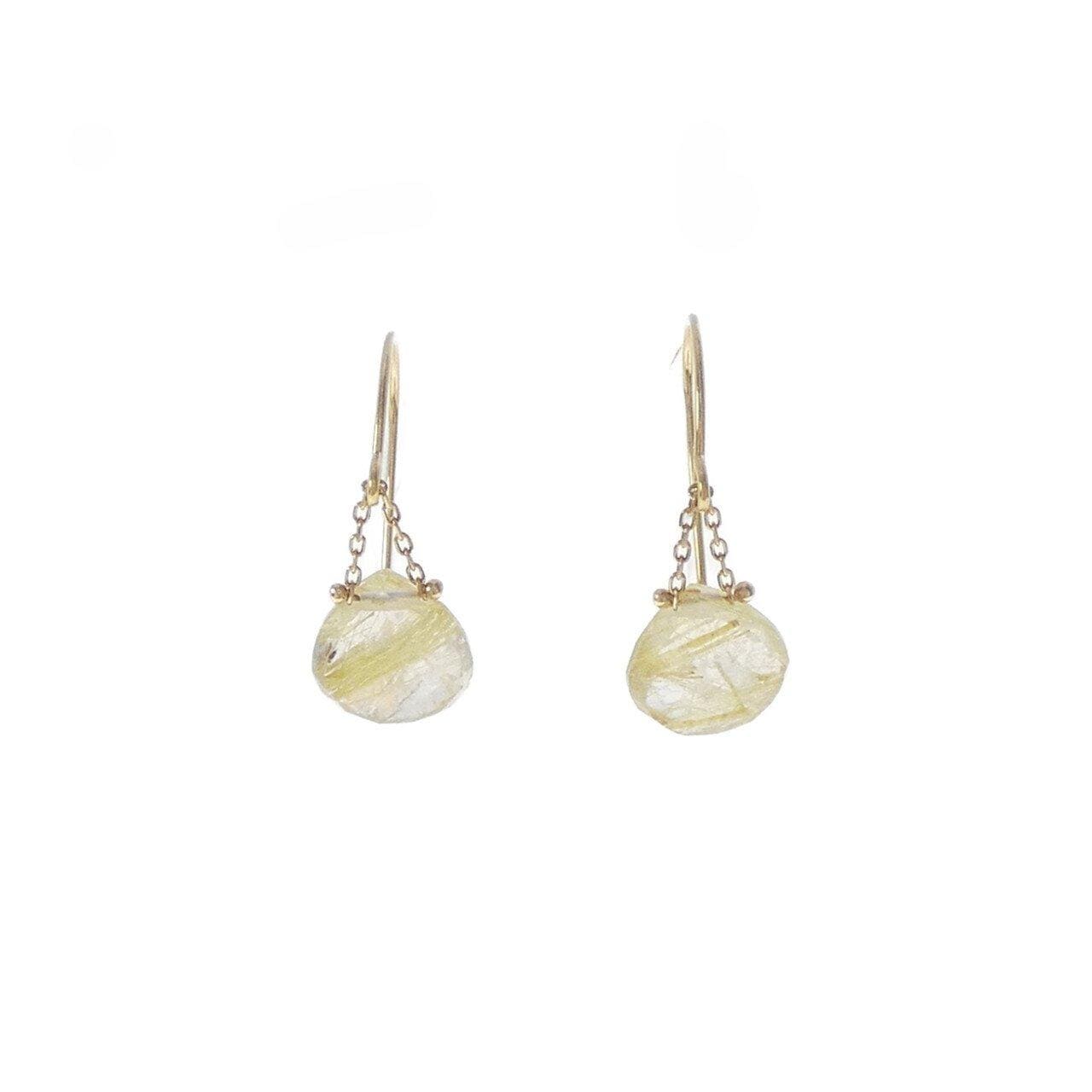 K18YG ルチルクオーツ ピアス