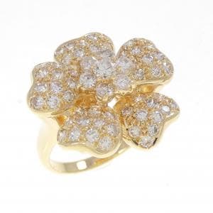 750YG フラワー ダイヤモンド リング 1.66CT