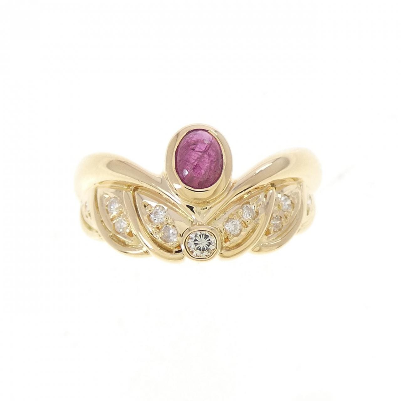 K18YG ルビー リング 0.32CT