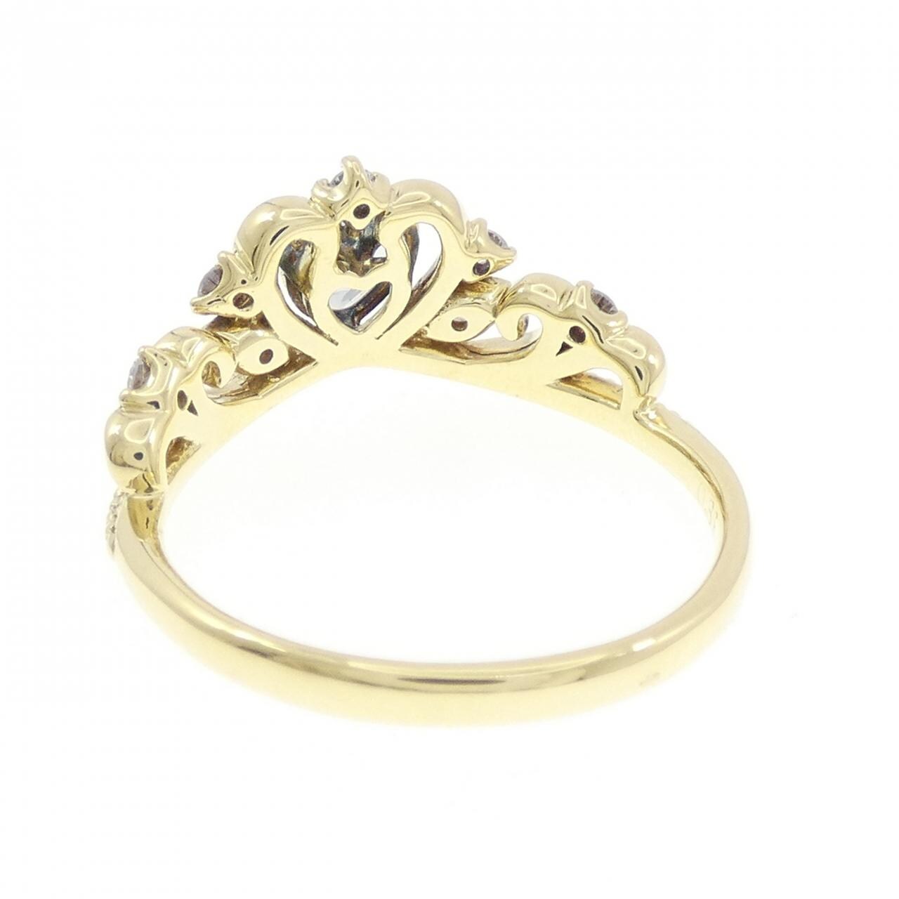 K18YG ティアラ アクアマリン リング 0.36CT