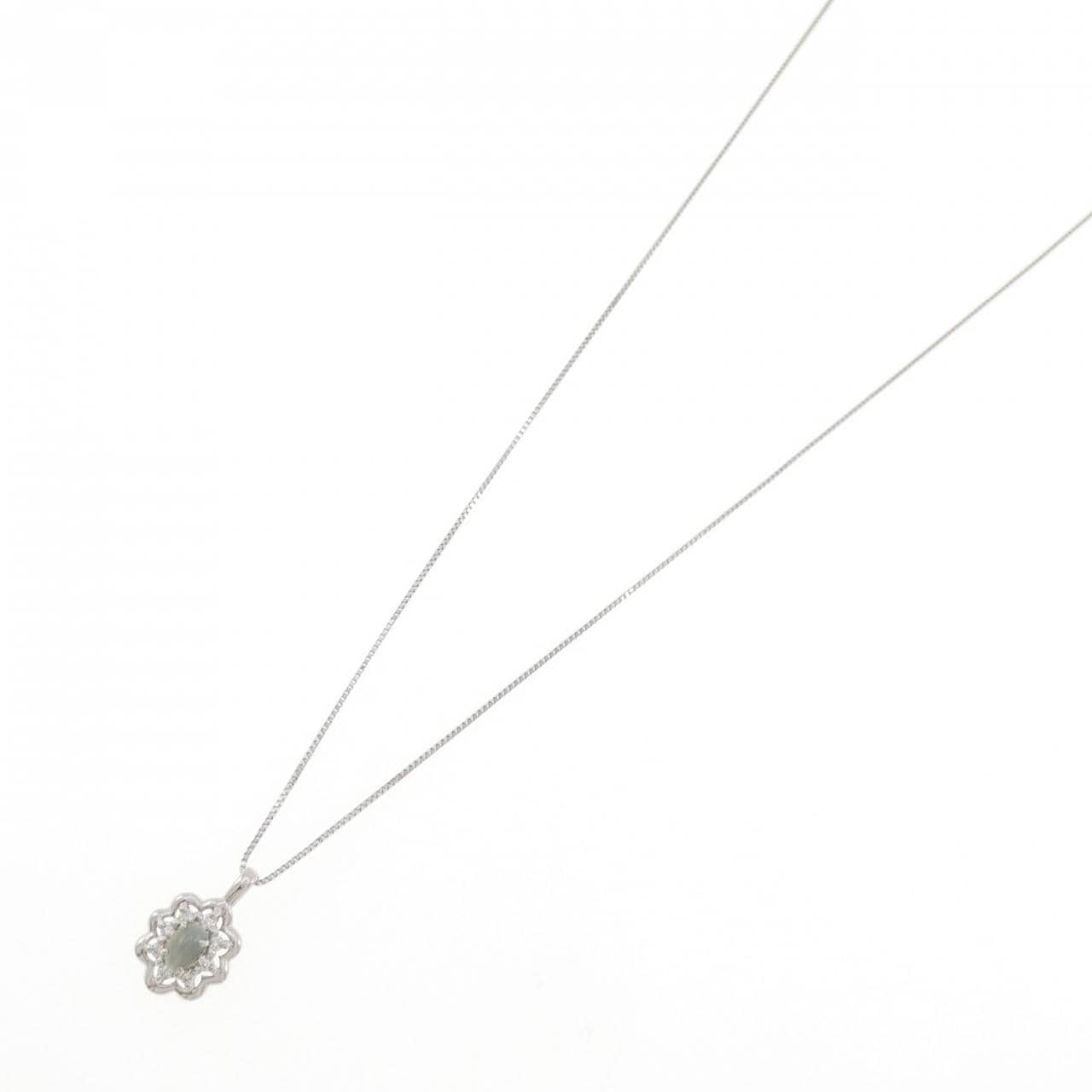 PT900/PT850 アレキサンドライトキャッツアイ ネックレス 0.25CT