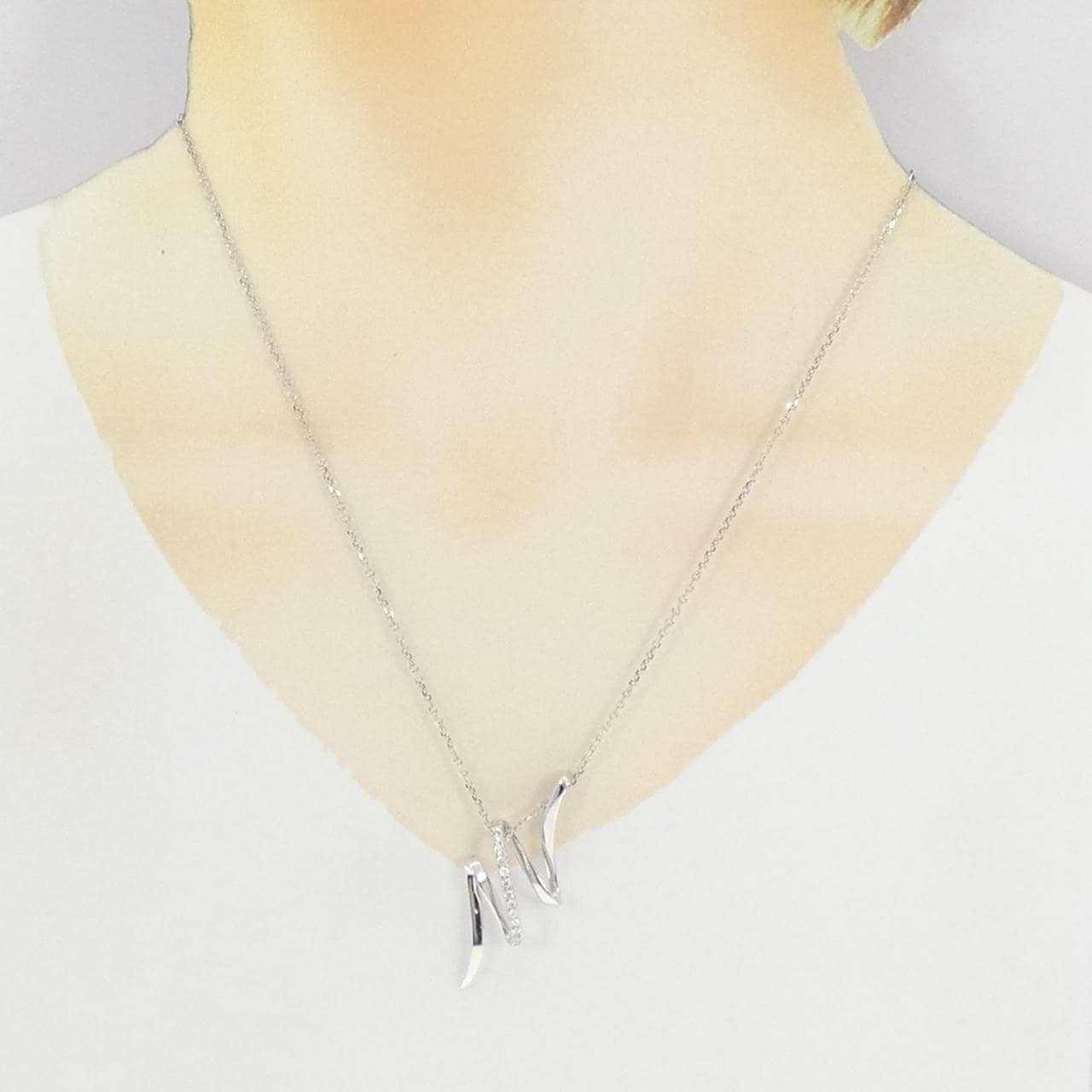 750WG ダイヤモンド ネックレス 0.18CT