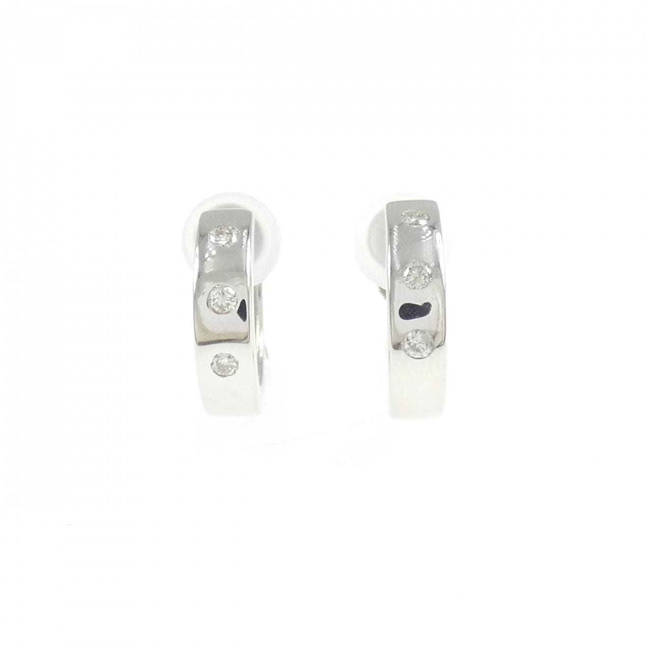 K18WG ダイヤモンド イヤリング 0.08CT
